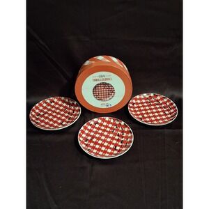 3 Boston Warehouse " Thrill Of The Grill" Snack Plates. No Chips Or Cracks!!